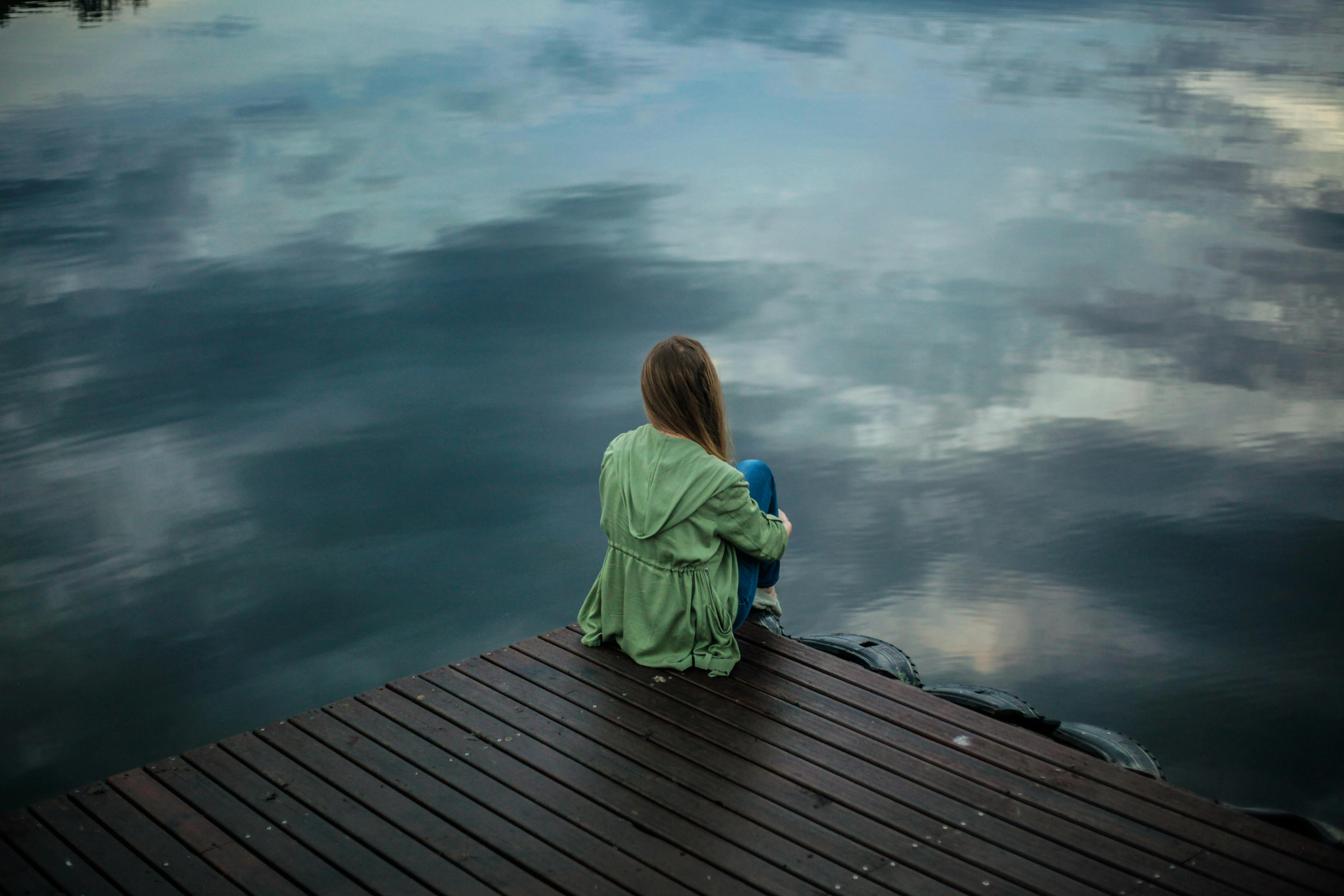 Person receiving grief and loss counseling support